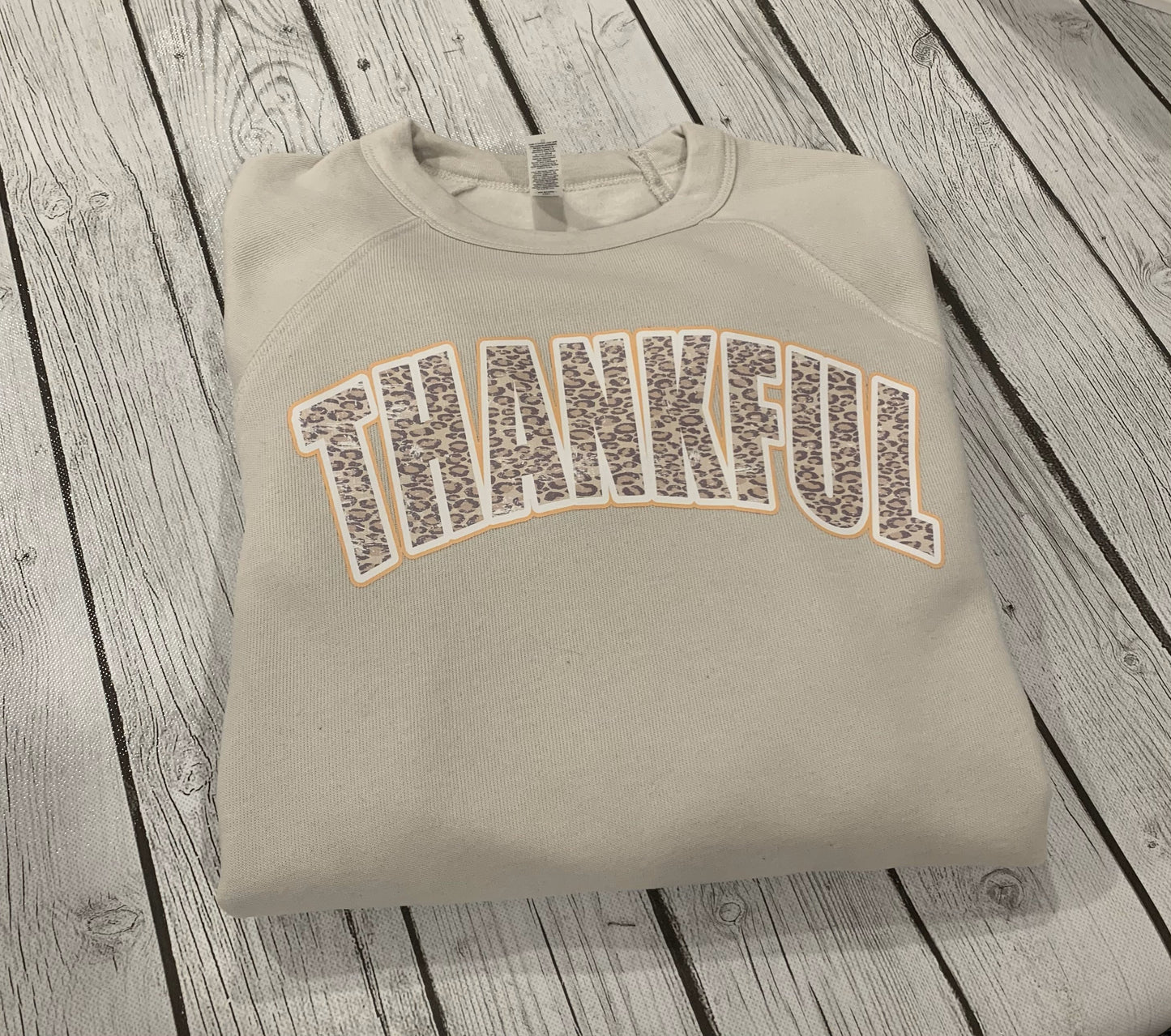 Thankful Animal Print Sweatshirt