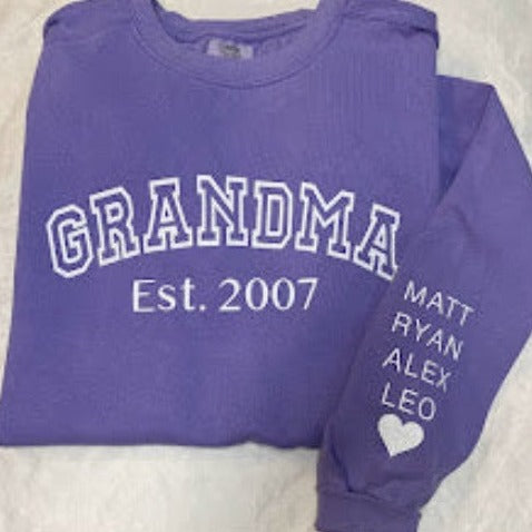 Customized Grandma or Grandpa Sweatshirt